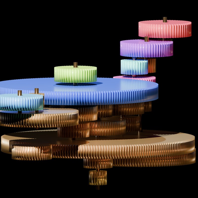 Rendered gear train