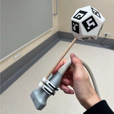 Ultrasound probe with ArUco marker dodecahedron